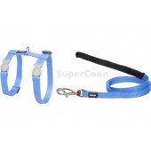 Red Dingo Cat Harness And Lead - Medium Blue